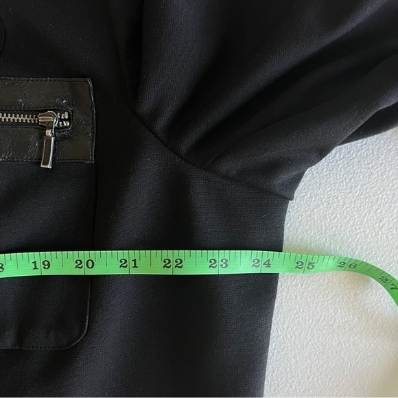 Chico's Black Jacket with Zipper Faux Leather Pockets Women's XL - Picture 8 of 9